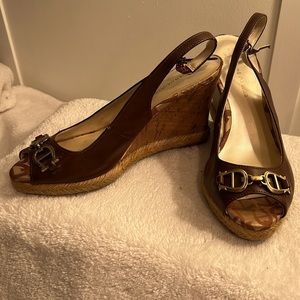 Etienne Aigner cork wedge sandal. Size 7 1/2.